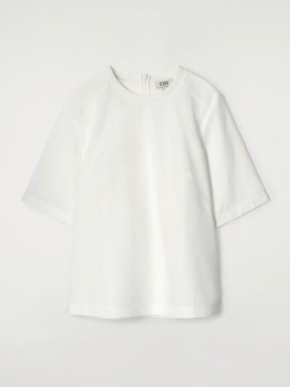 COS White Short-Sleeve Woven Cotton Top